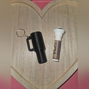 Black Keychain Flashlight and White/Brown Filter